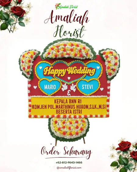 Papan Bunga Pernikahan Mejoyolosari